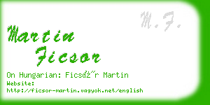 martin ficsor business card